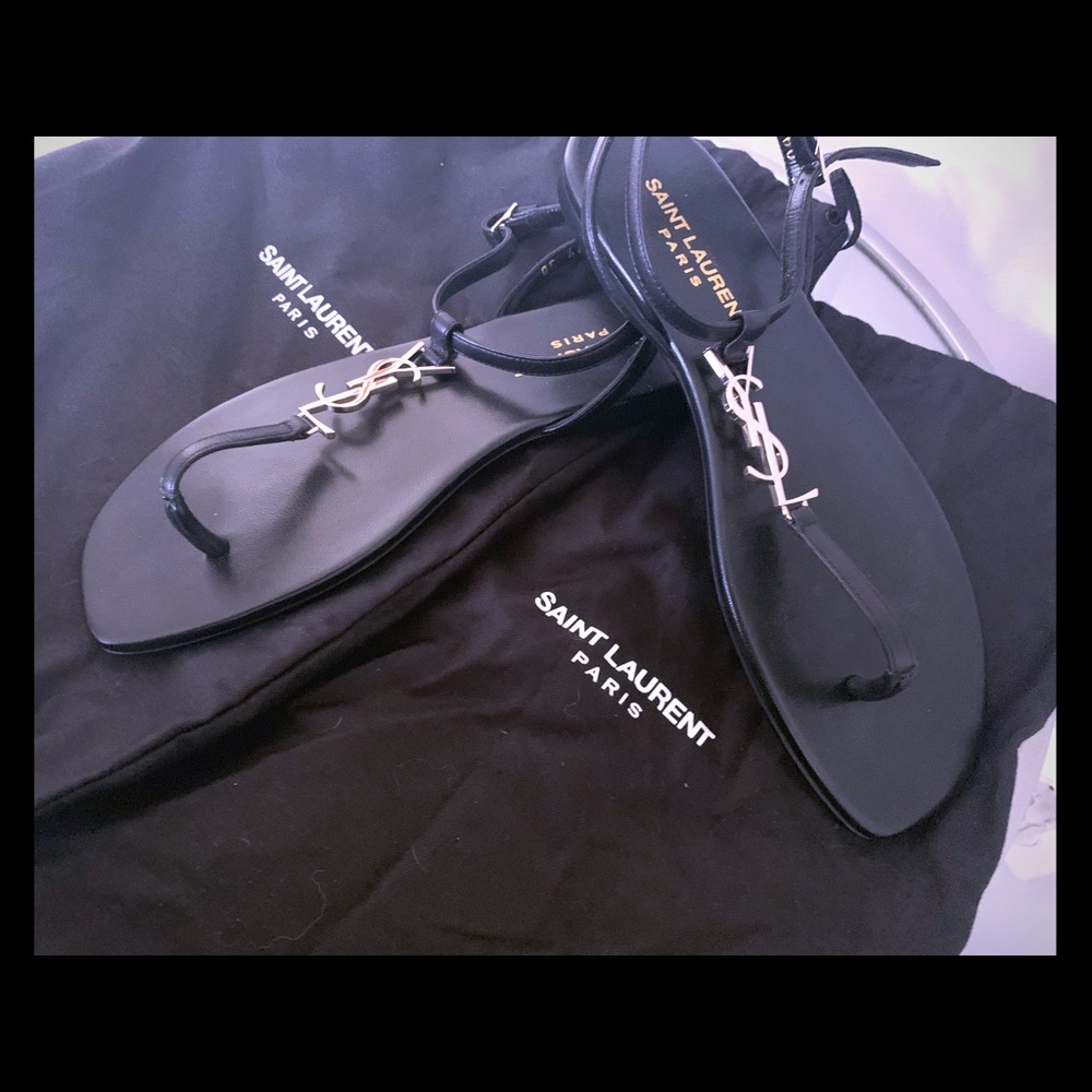 YSL black Nu Pieds sandal